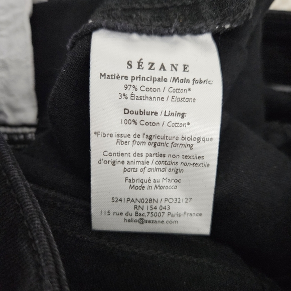 Sezane Denim Slim Parfait Skinny Jeans Black High Rise Dark Wash - Picture 5 of 6